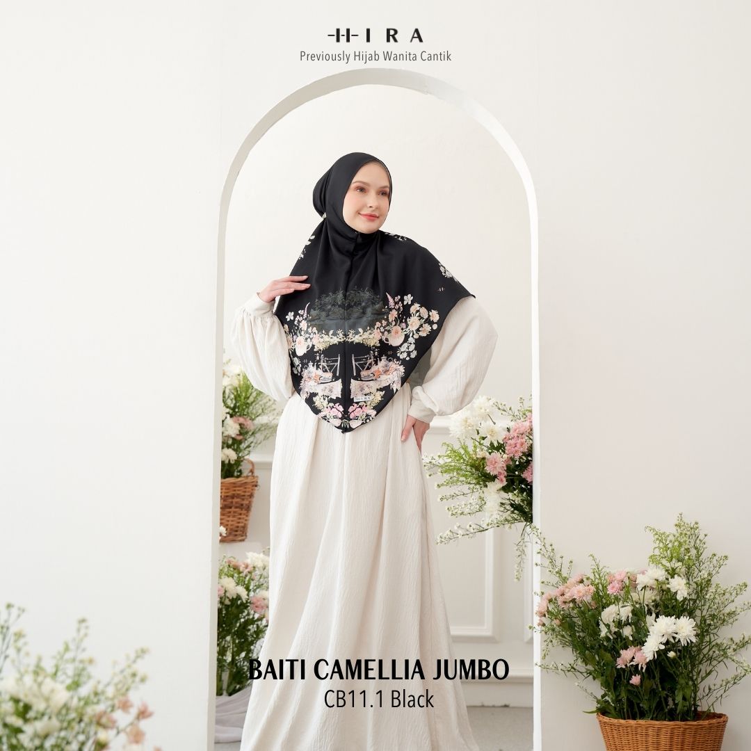 Hijab Instan Baiti Camellia Jumbo - Black