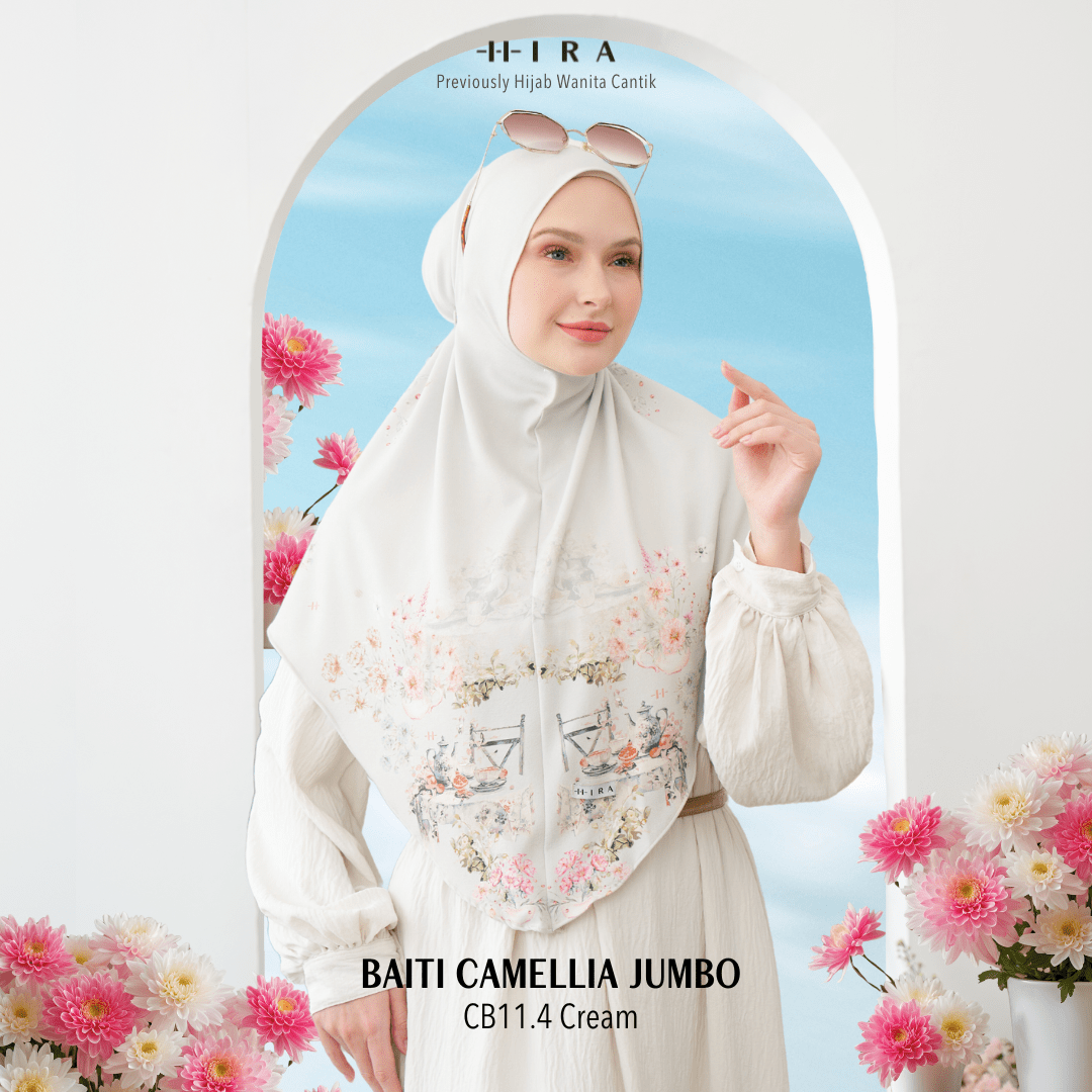 Hijab Instan Baiti Camellia Jumbo - Cream
