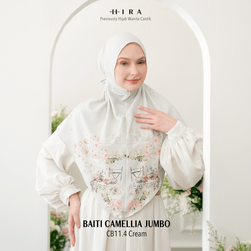 Hijab Instan Baiti Camellia Jumbo - Cream