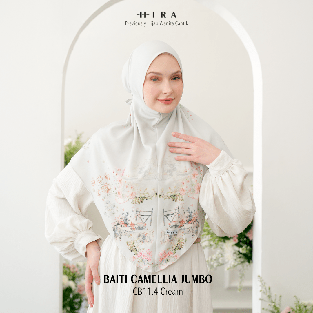 Hijab Instan Baiti Camellia Jumbo - Cream