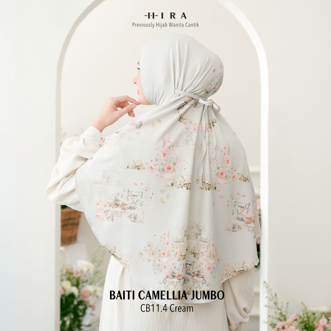 Hijab Instan Baiti Camellia Jumbo - Cream