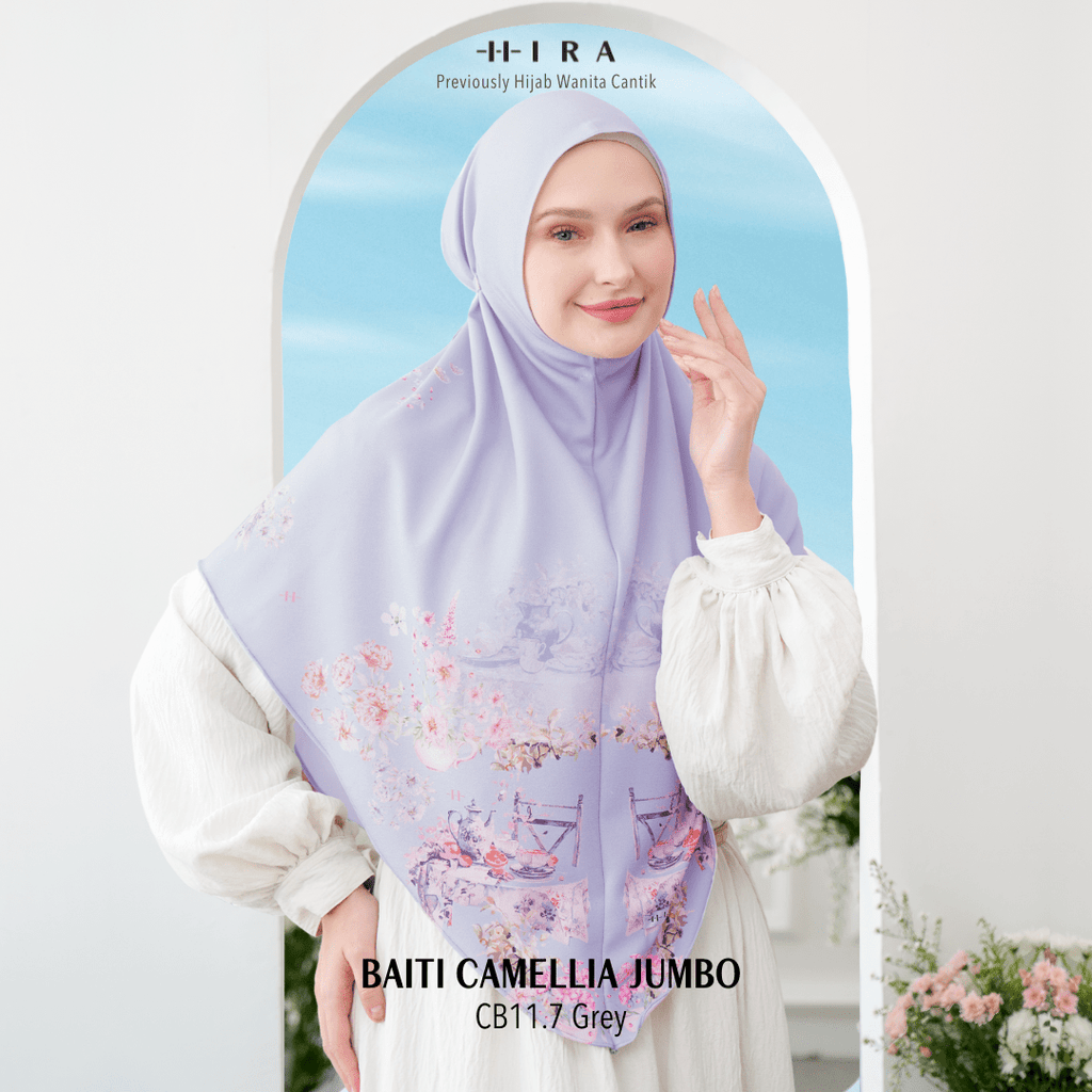 Hijab Instan Baiti Camellia Jumbo - Grey