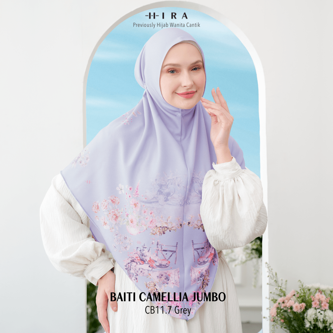 Hijab Instan Baiti Camellia Jumbo - Grey