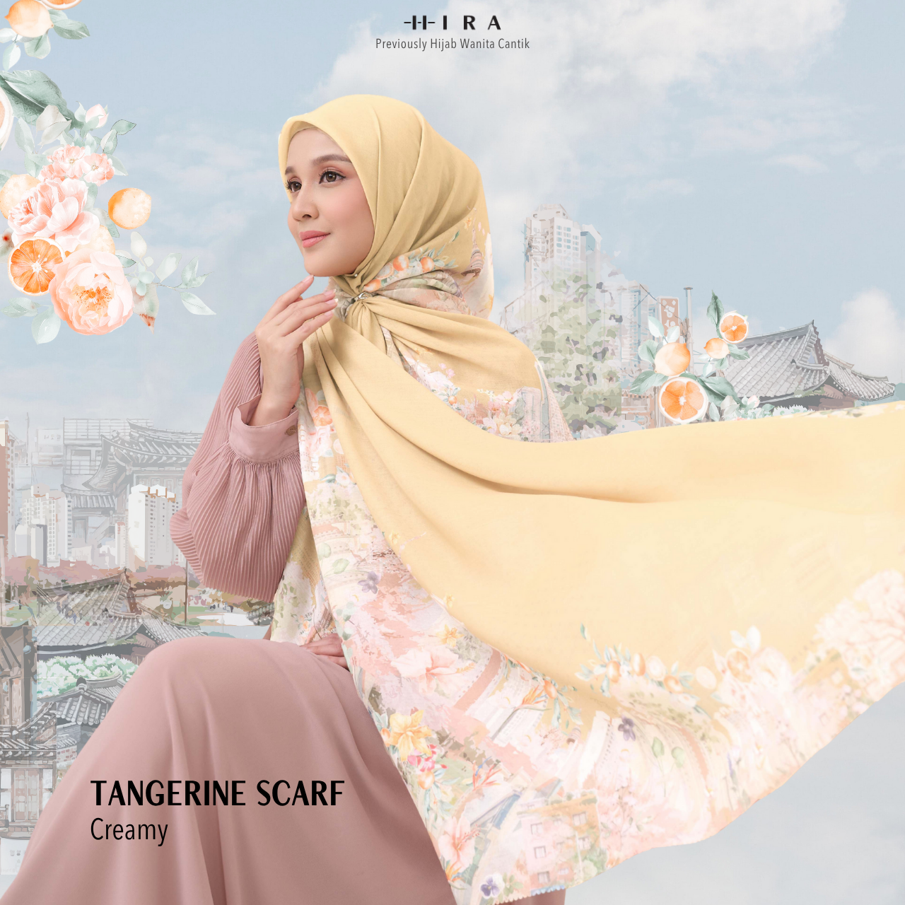 Tangerine Scarf - Creamy