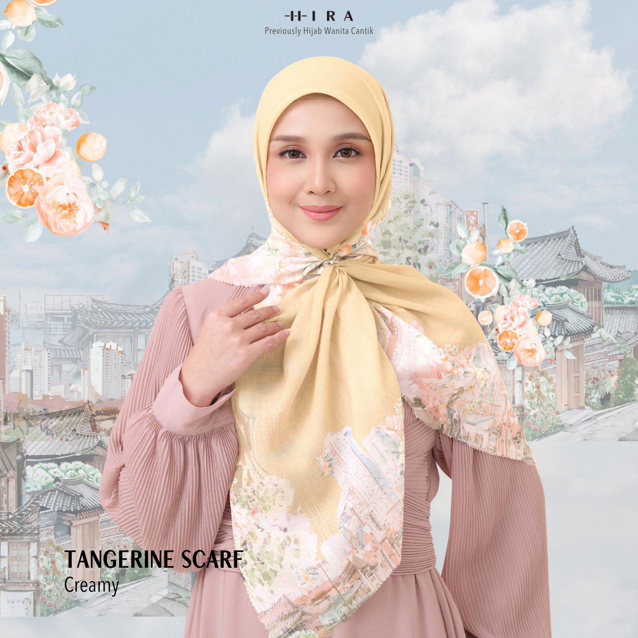 Tangerine Scarf - Creamy