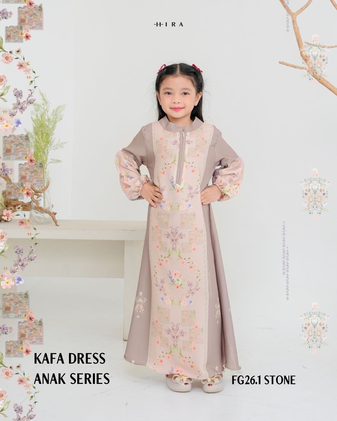 Kafa Dress Anak - Stone