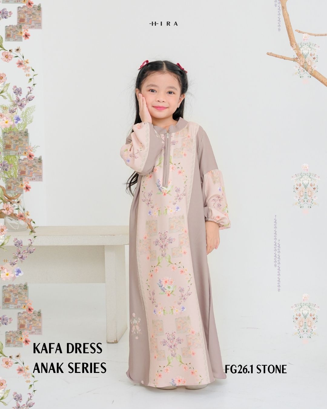 Kafa Dress Anak - Stone