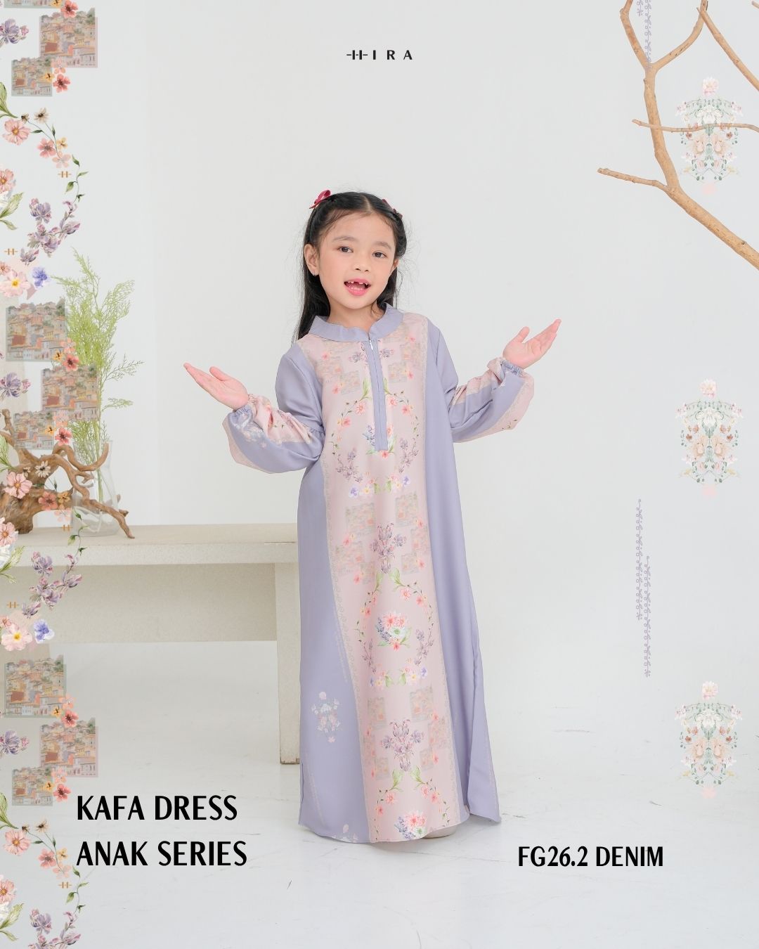 Kafa Dress Anak - Denim