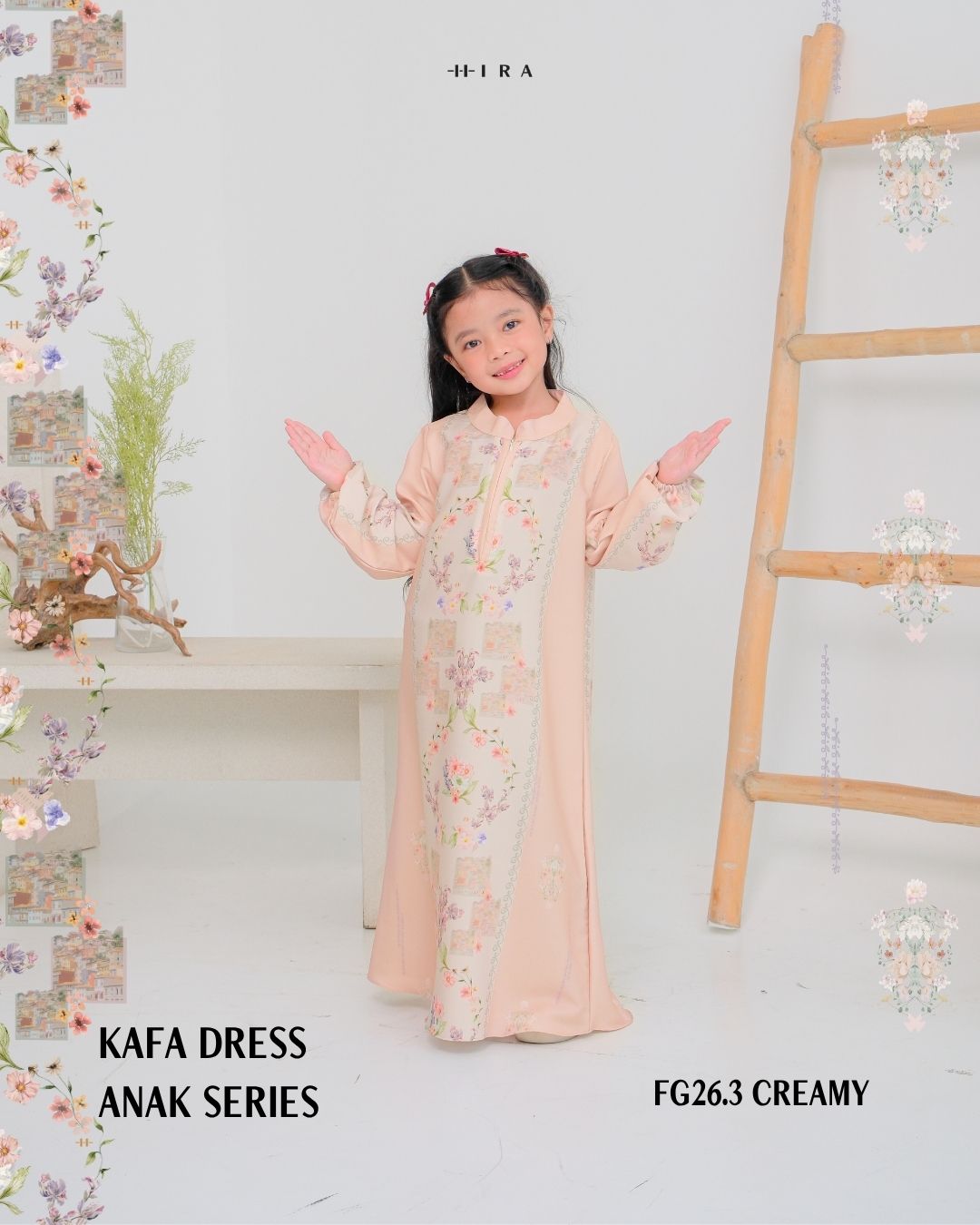 Kafa Dress Anak - Creamy