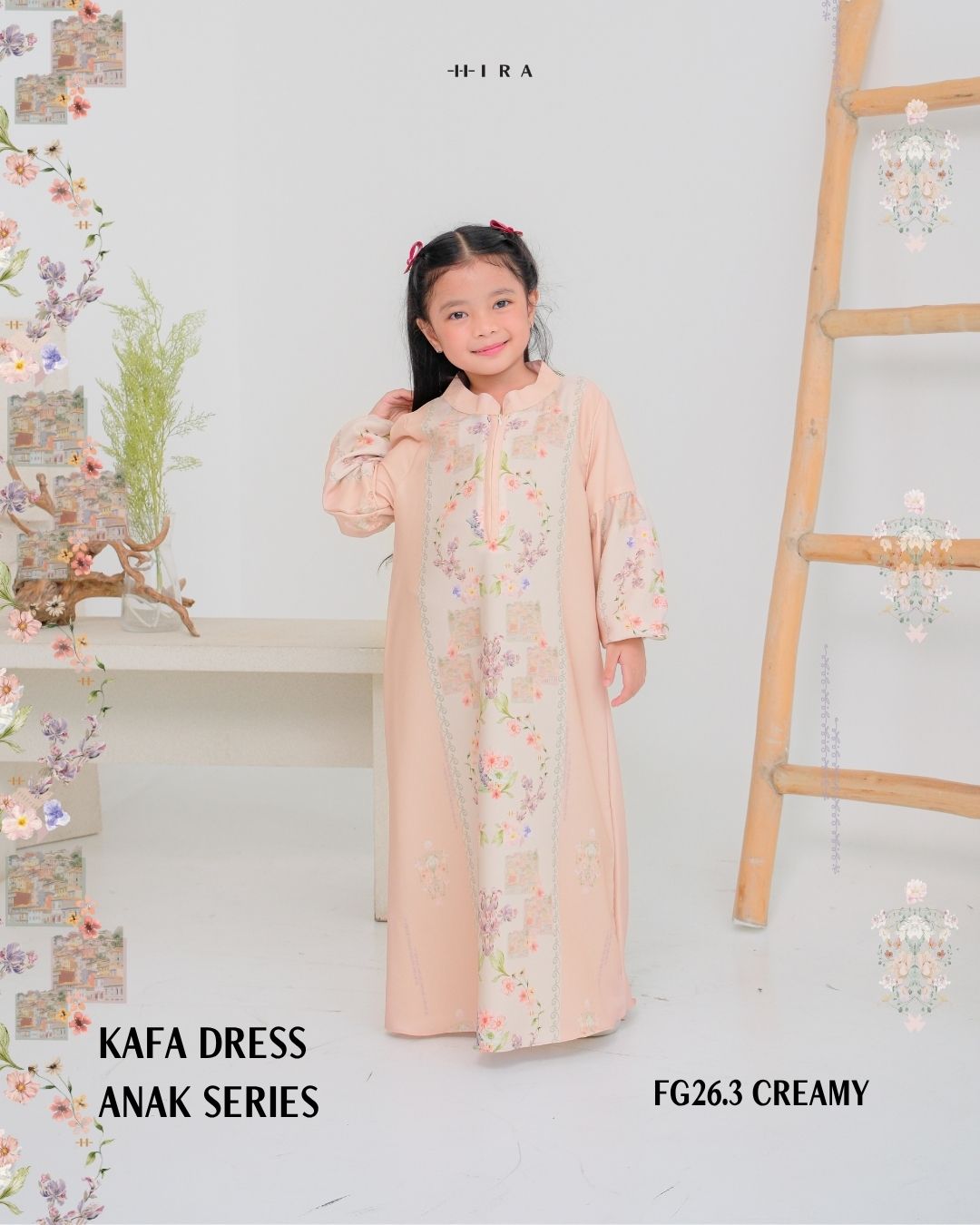 Kafa Dress Anak - Creamy