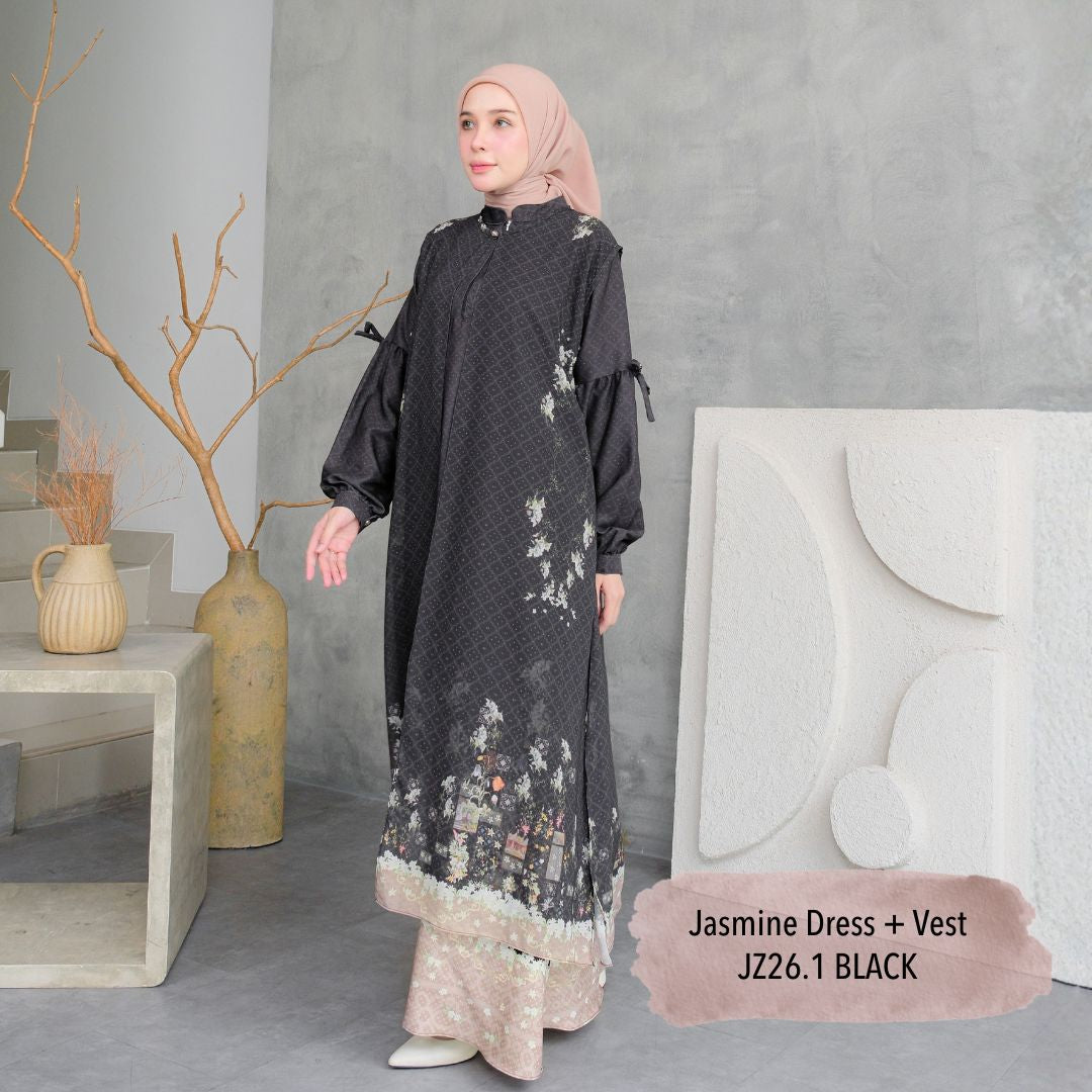 Jasmine Dress & Vest - Black