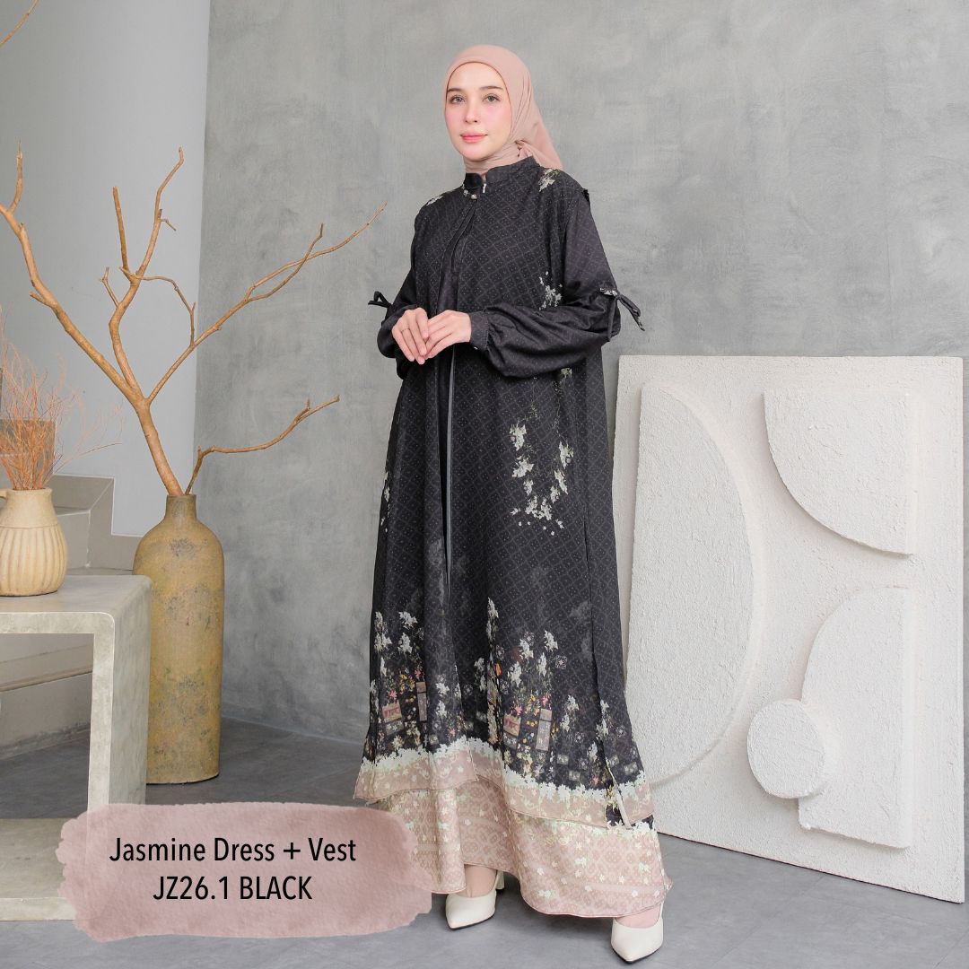 Jasmine Dress & Vest - Black