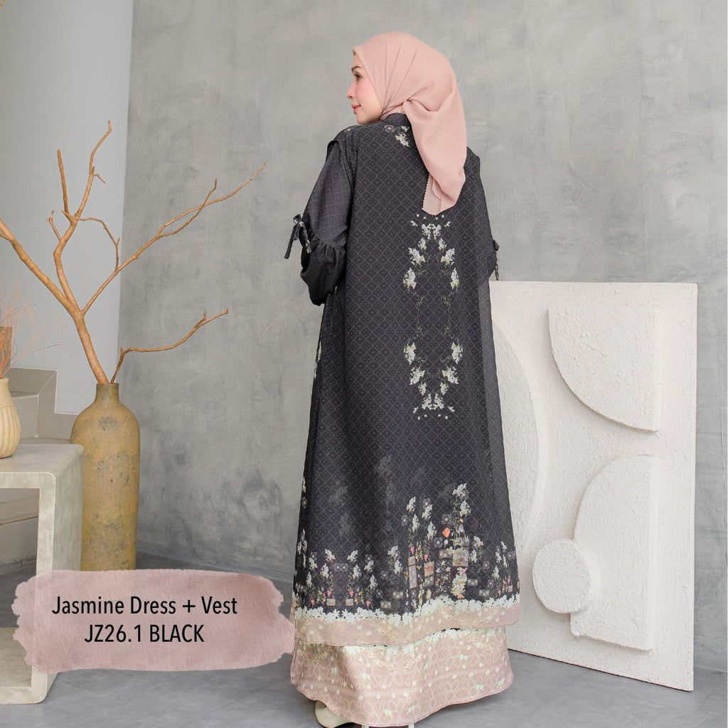 Jasmine Dress & Vest - Black