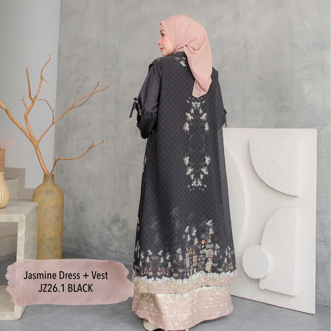 Jasmine Dress & Vest - Black