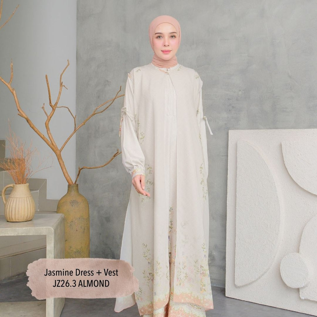 Jasmine Dress & Vest - Almond