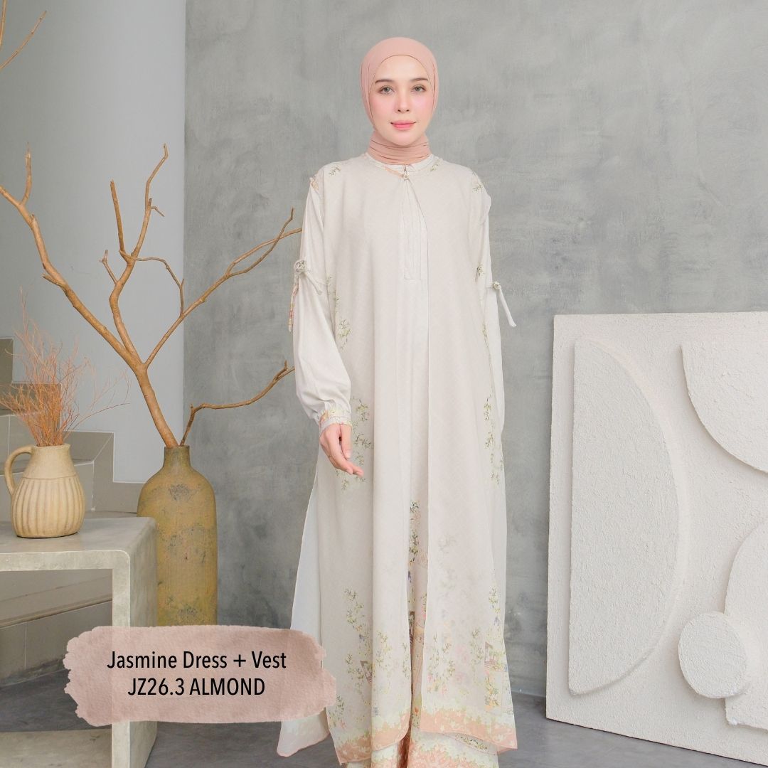 Jasmine Dress & Vest - Almond