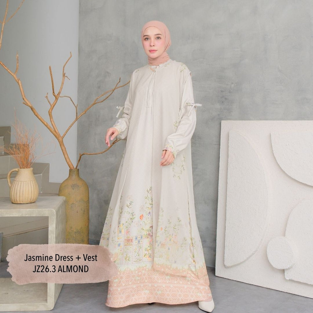 Jasmine Dress & Vest - Almond
