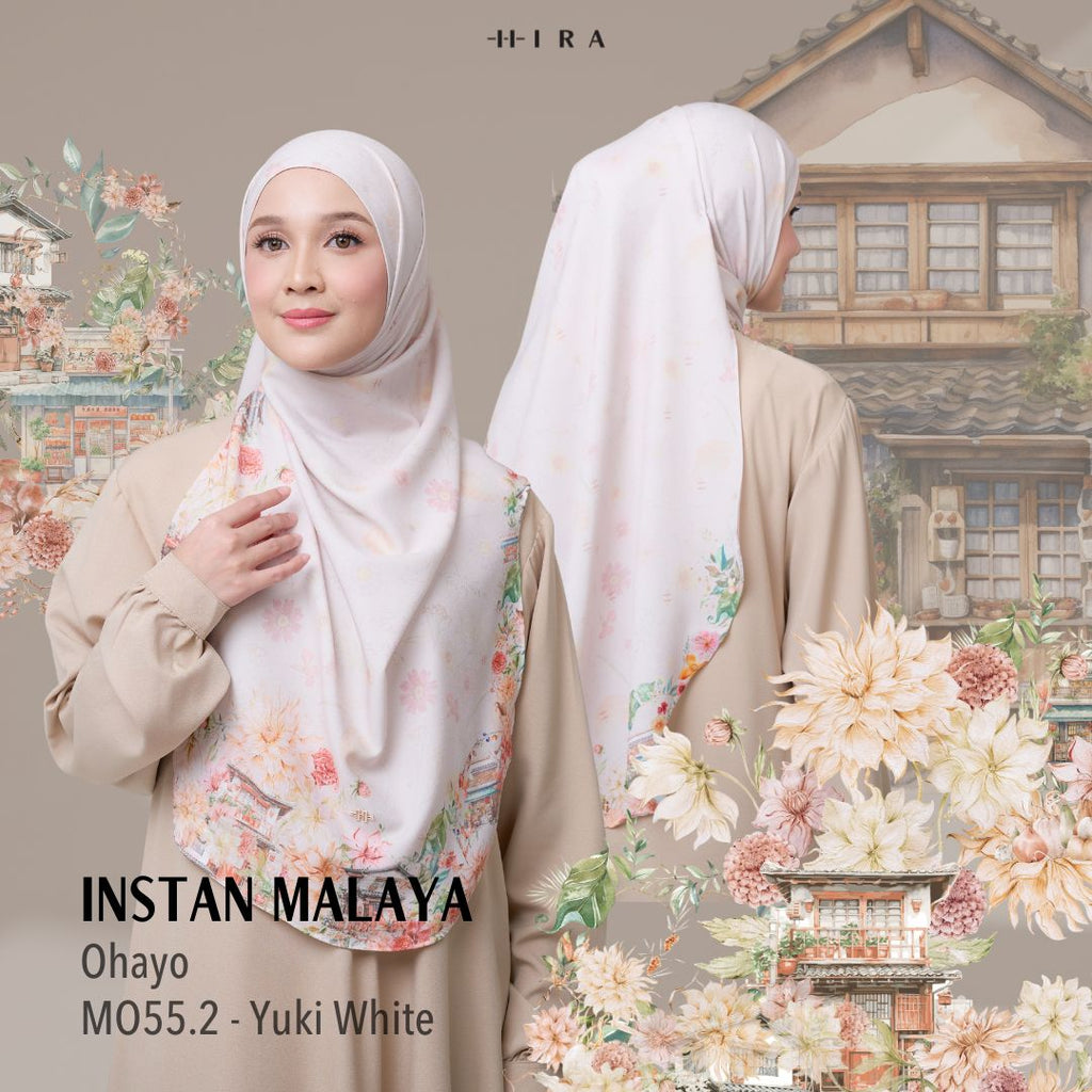 [ BUY 3 GET 1 FREE HIJAB ] Malaya Ohayo - MO55.2 Yuki White - Hijab Wanita Cantik
