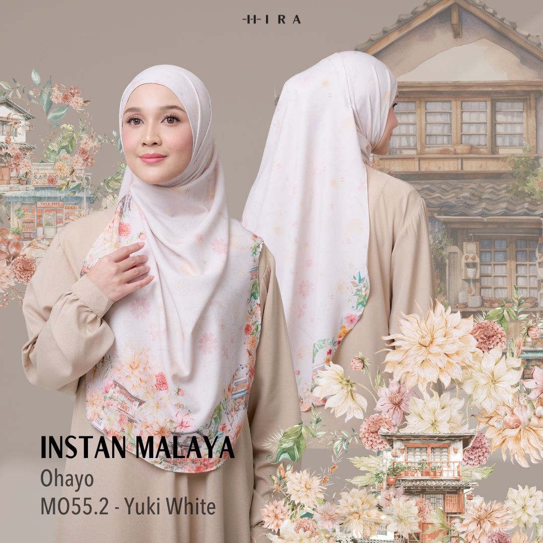 [ BUY 3 GET 1 FREE HIJAB ] Malaya Ohayo - MO55.2 Yuki White - Hijab Wanita Cantik