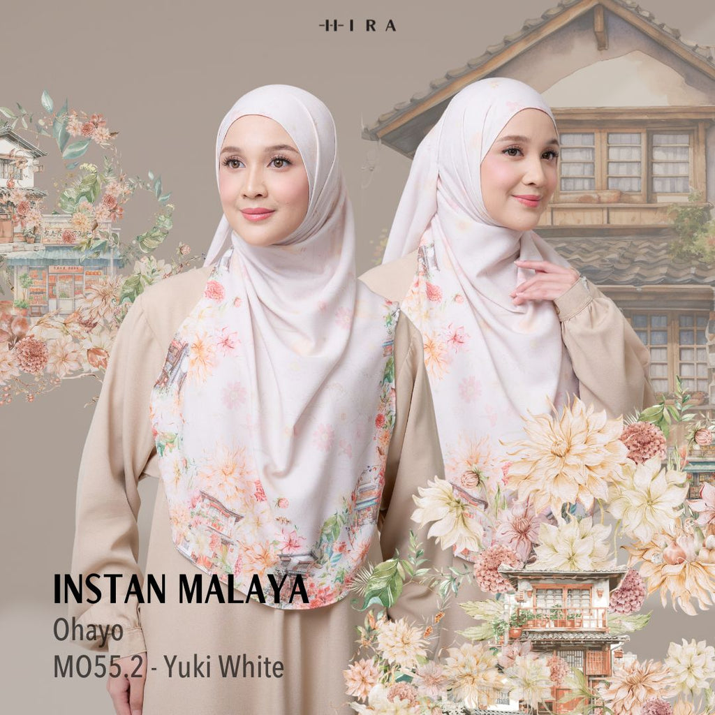 [ BUY 3 GET 1 FREE HIJAB ] Malaya Ohayo - MO55.2 Yuki White - Hijab Wanita Cantik