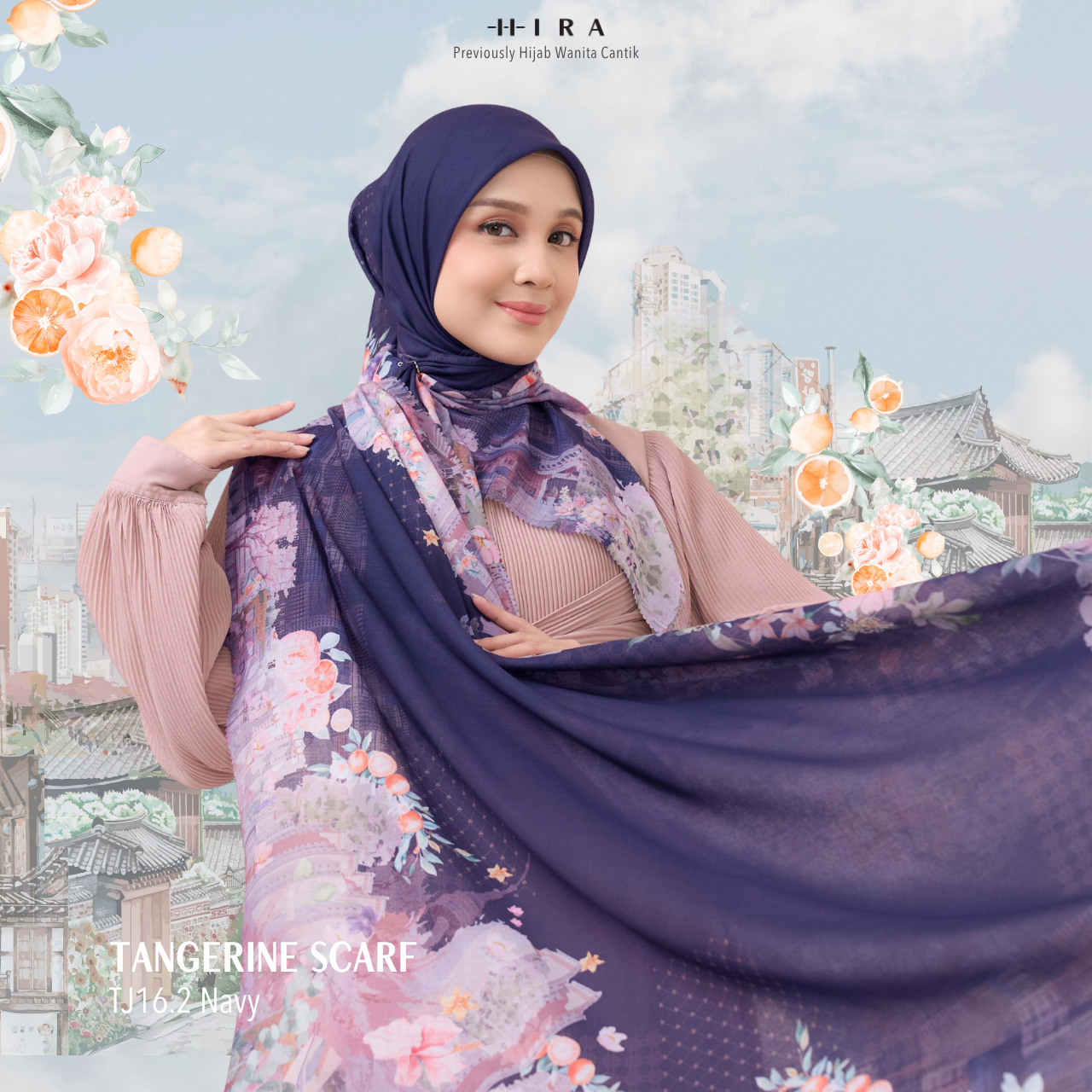 Tangerine Scarf - Navy