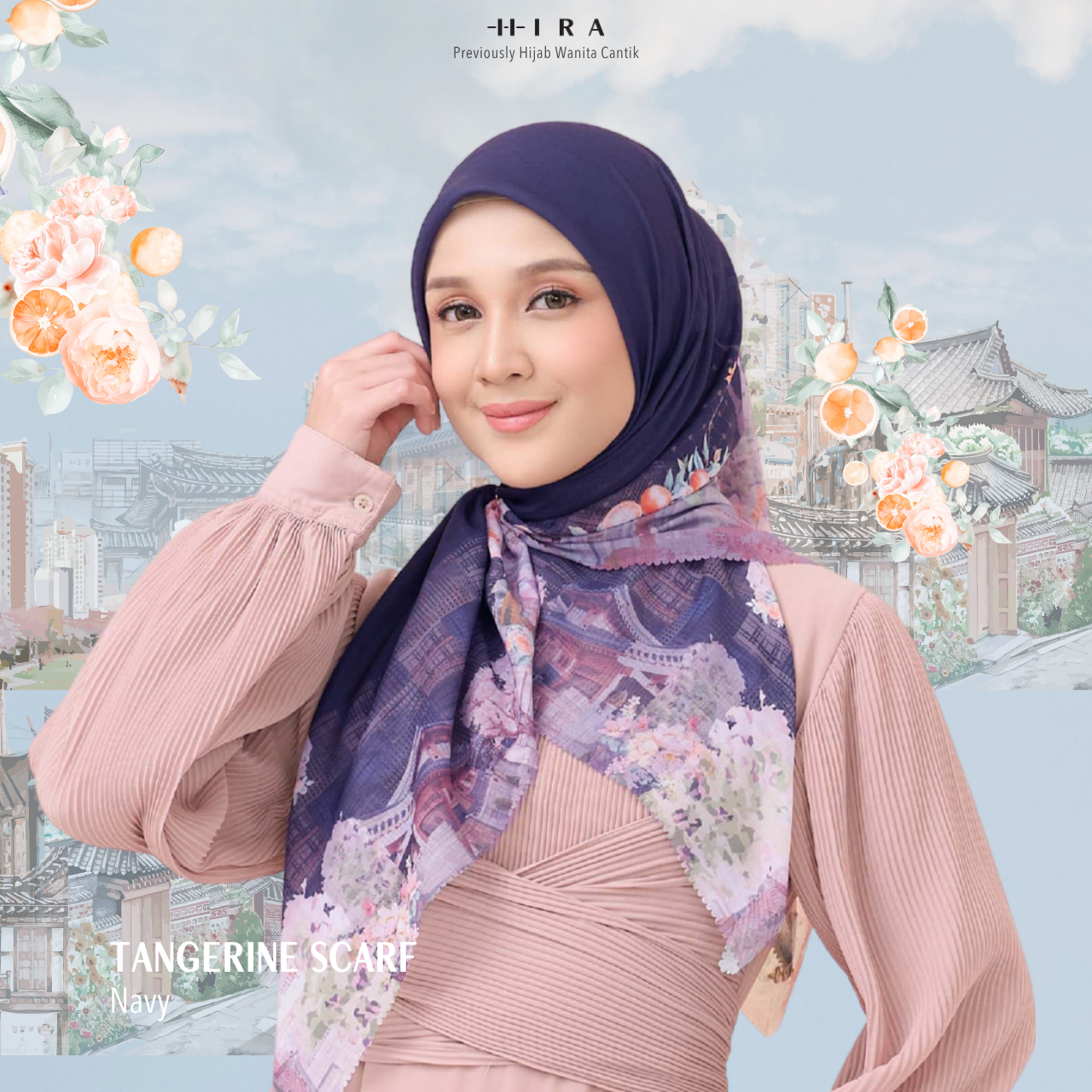 Tangerine Scarf - Navy