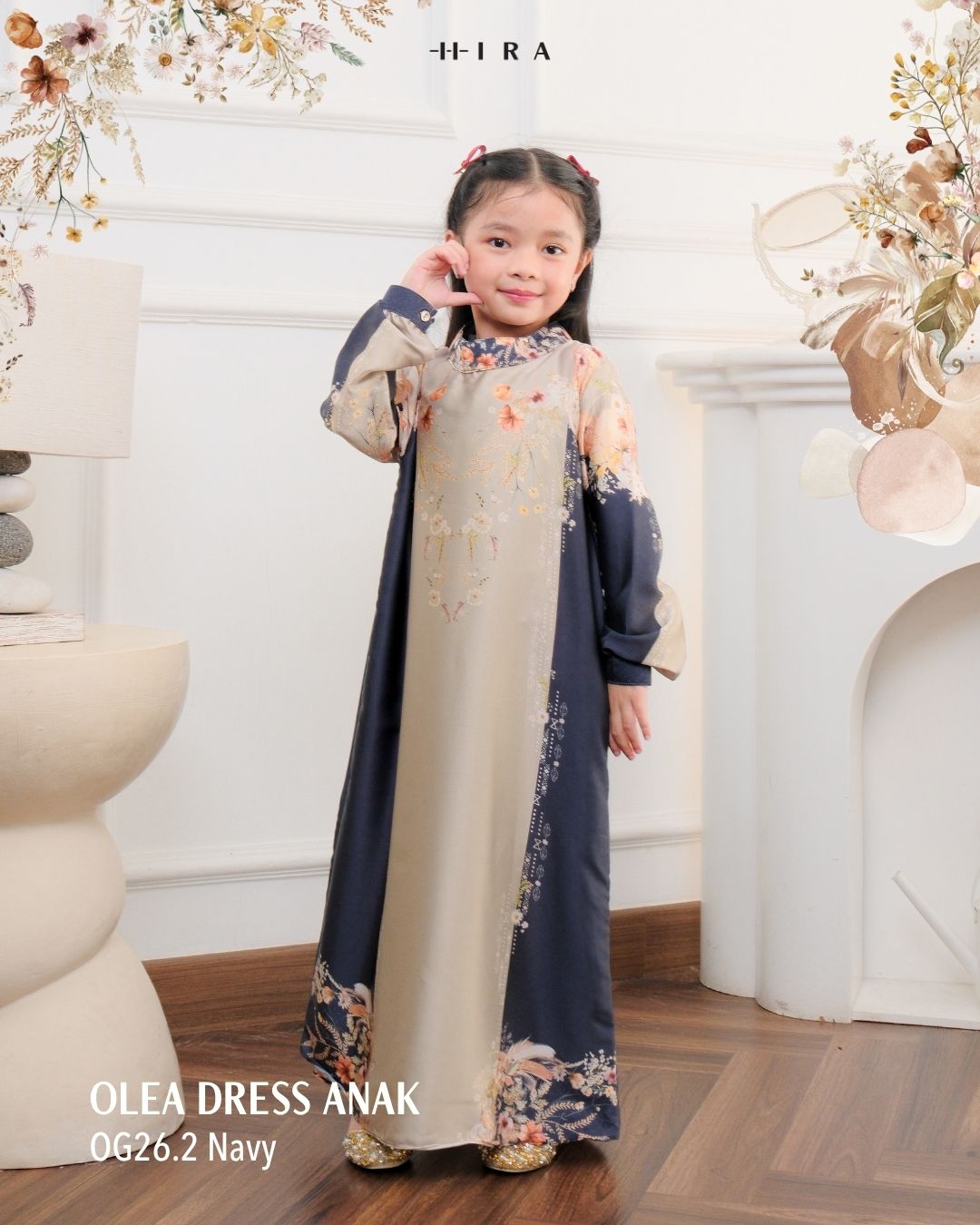 Olea Dress Girl - Navy