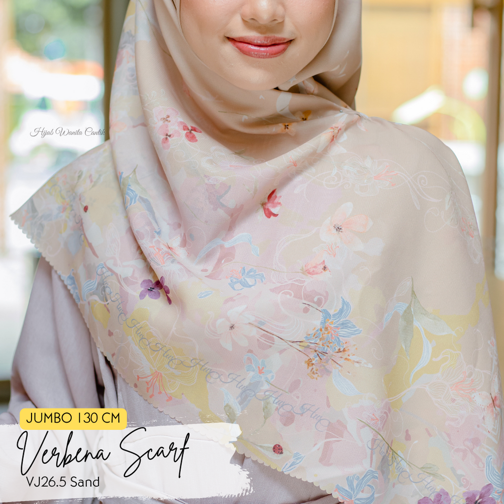 [ BUY 3 GET 1 FREE HIJAB ] Verbena Scarf JUMBO - VJ26.5 Sand - Hijab Wanita Cantik