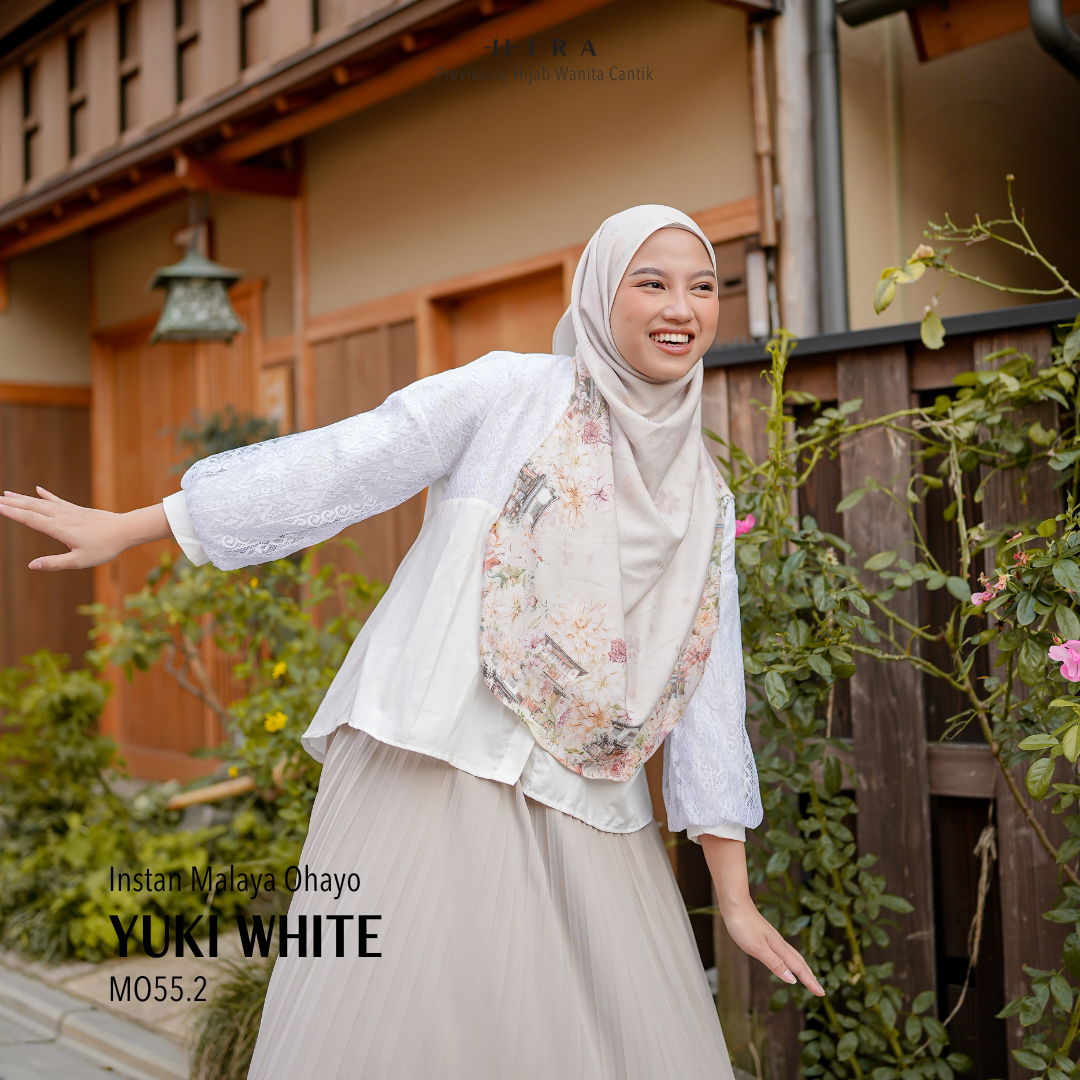 [ BUY 3 GET 1 FREE HIJAB ] Malaya Ohayo - MO55.2 Yuki White - Hijab Wanita Cantik