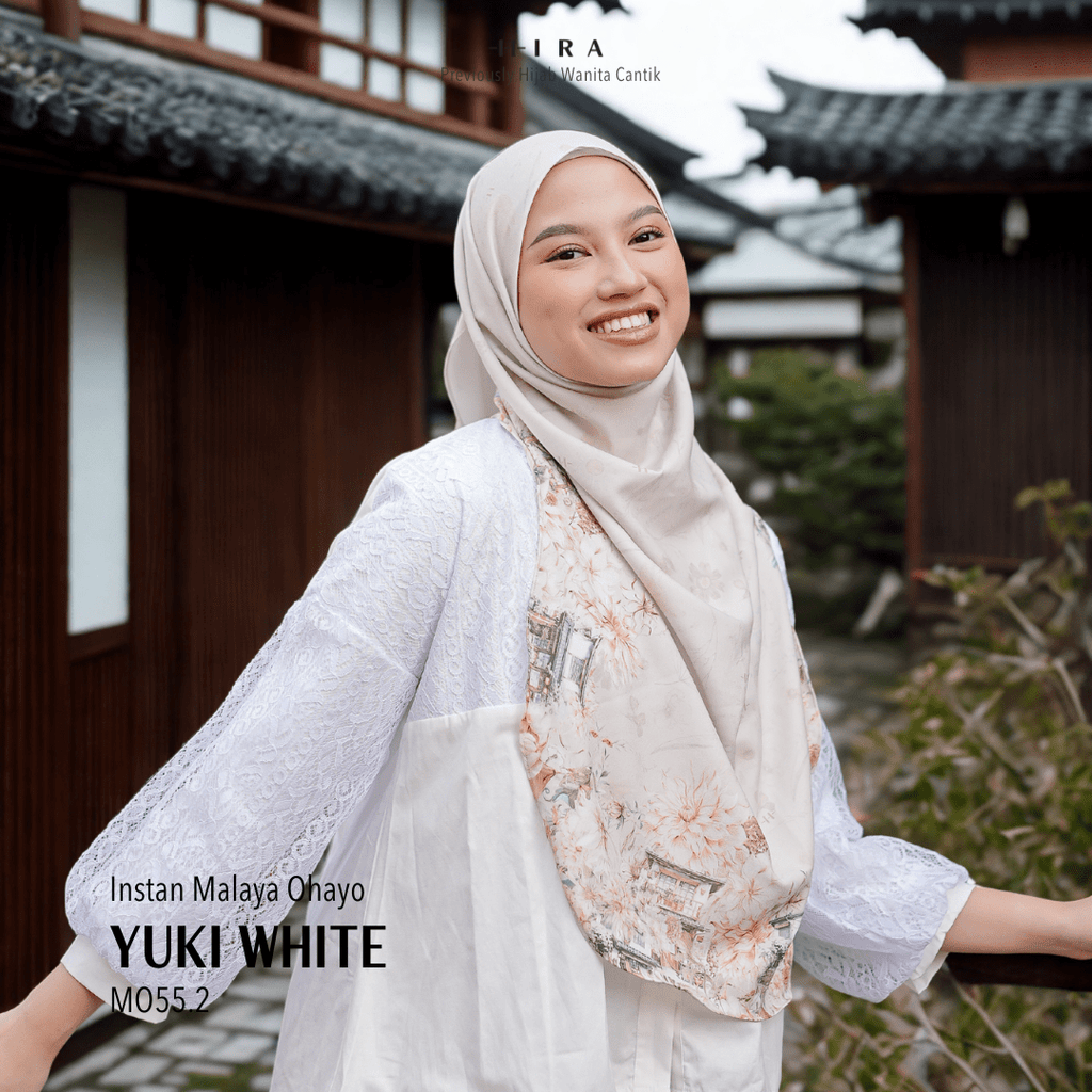 [ BUY 3 GET 1 FREE HIJAB ] Malaya Ohayo - MO55.2 Yuki White - Hijab Wanita Cantik