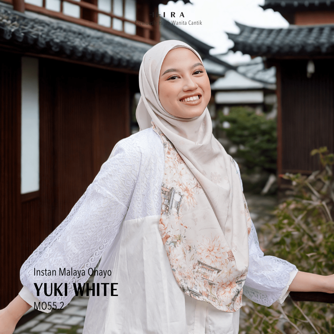 [ BUY 3 GET 1 FREE HIJAB ] Malaya Ohayo - MO55.2 Yuki White - Hijab Wanita Cantik