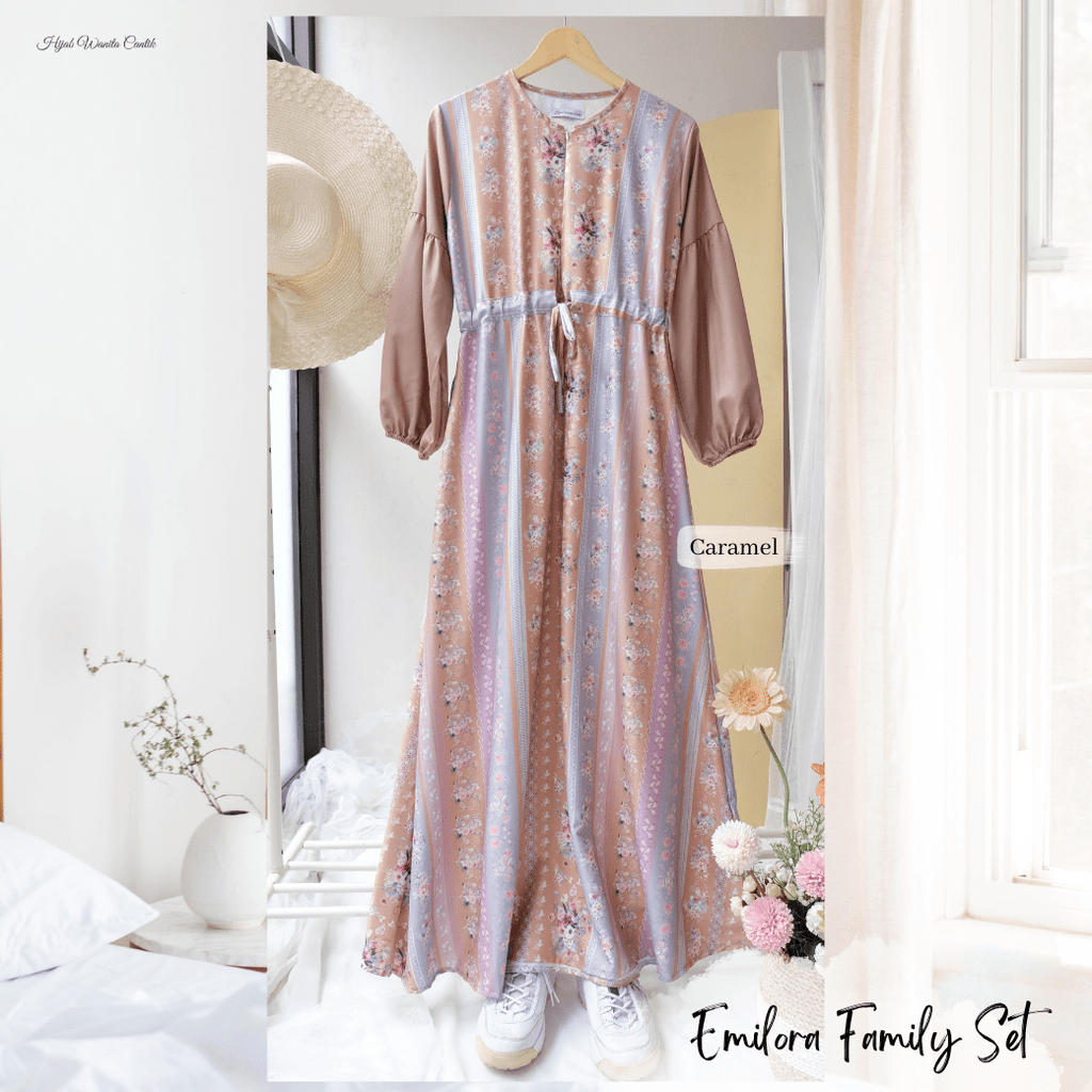 [ READY STOCK ] CLEARANCE SALE Emilora Dress - EDR3.1 Caramel - Hijab Wanita Cantik