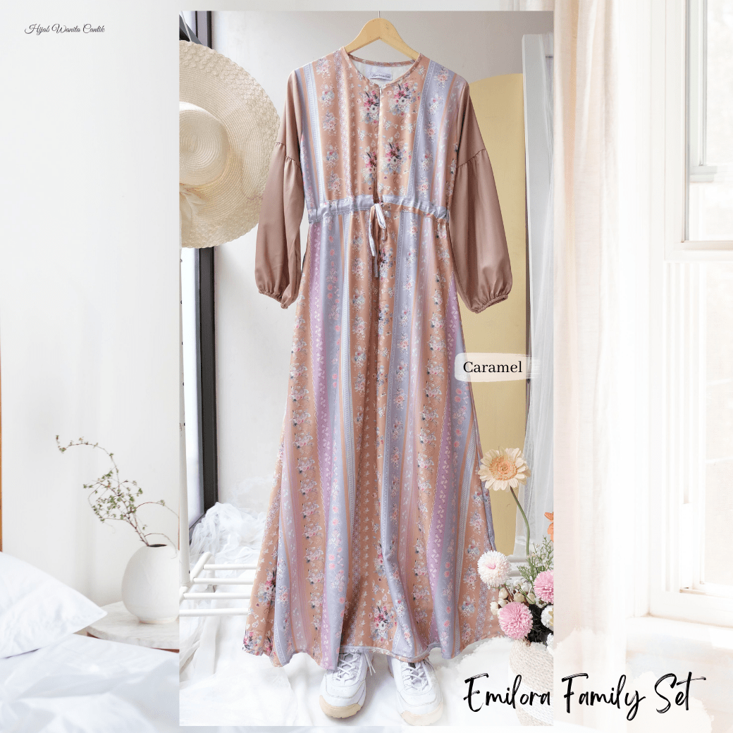 [ READY STOCK ] CLEARANCE SALE Emilora Dress - EDR3.1 Caramel - Hijab Wanita Cantik
