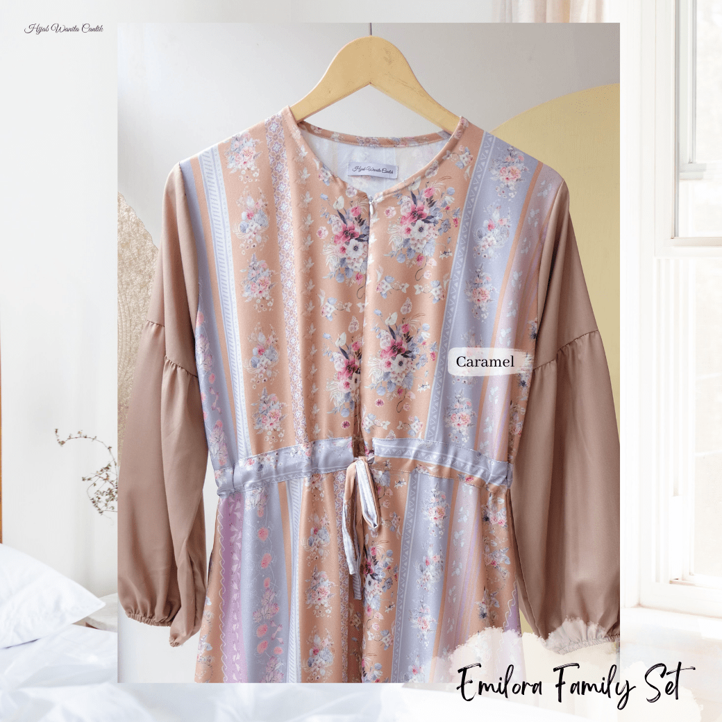 [ READY STOCK ] CLEARANCE SALE Emilora Dress - EDR3.1 Caramel - Hijab Wanita Cantik